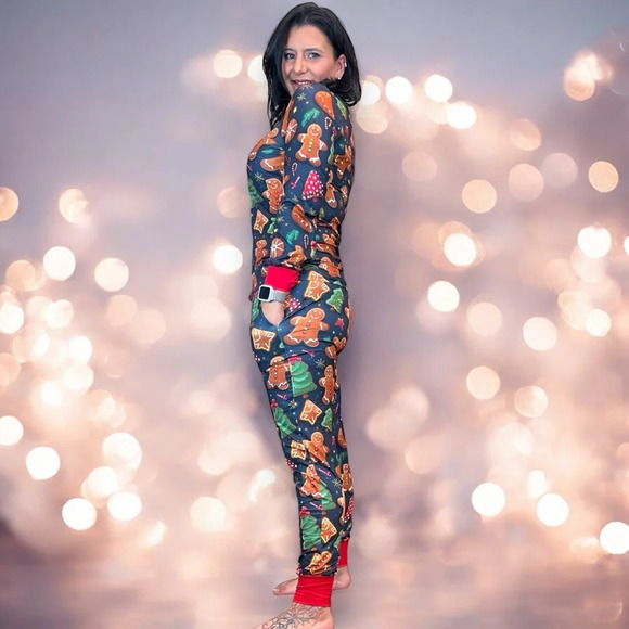 Shirley &‎ Stone Gingerbread Man Jogger Lounge Pajama Set for Women - Nightwear - Picture 16 of 16